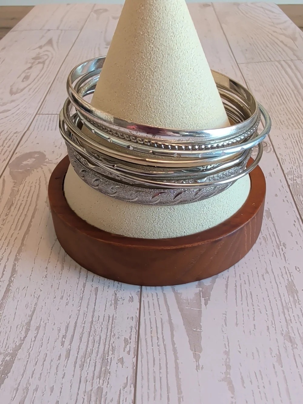 Silver-Tone Mixed Bangle Bracelet Set